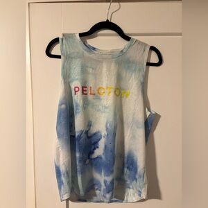 Spiritual Gangster Peloton Blue and White Activewear Top